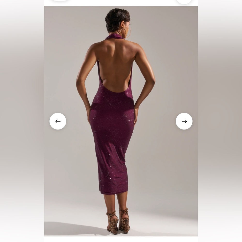 AKIRA Sparkling Plum Midi Dress S